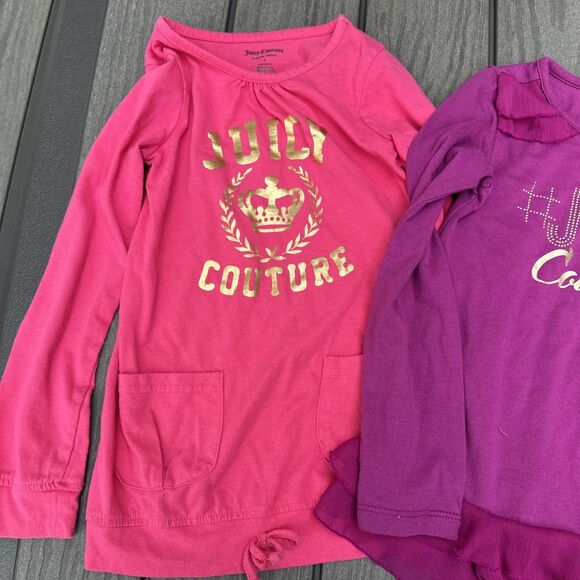 Lot of 2 Juicy Couture Girls Long Sleeves Pullover Shirts Size 6 & 7 - Picture 5 of 16